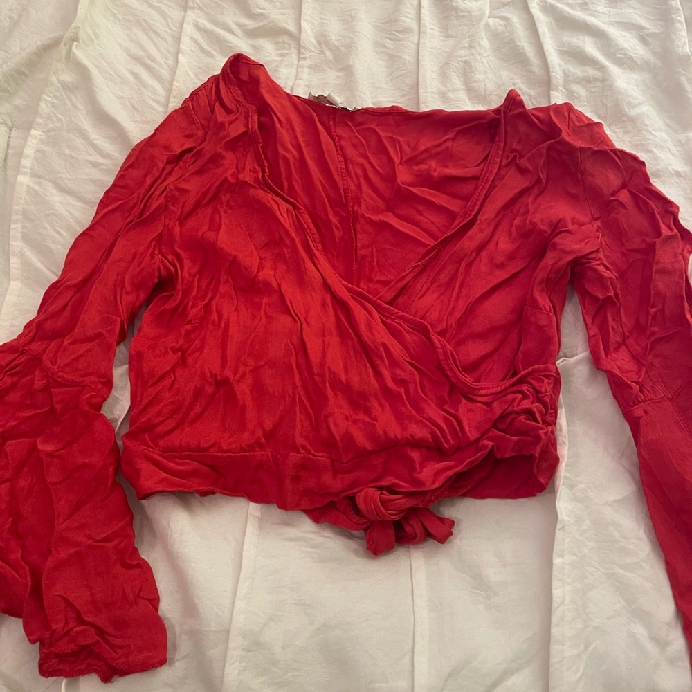 Cropped Tie Blouse